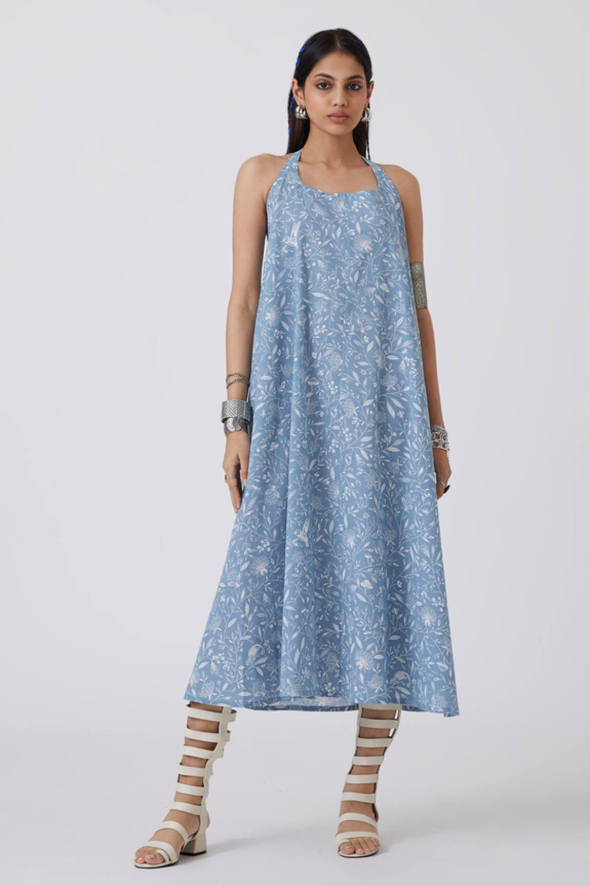 The Summer House Botanical Print Midi Dress