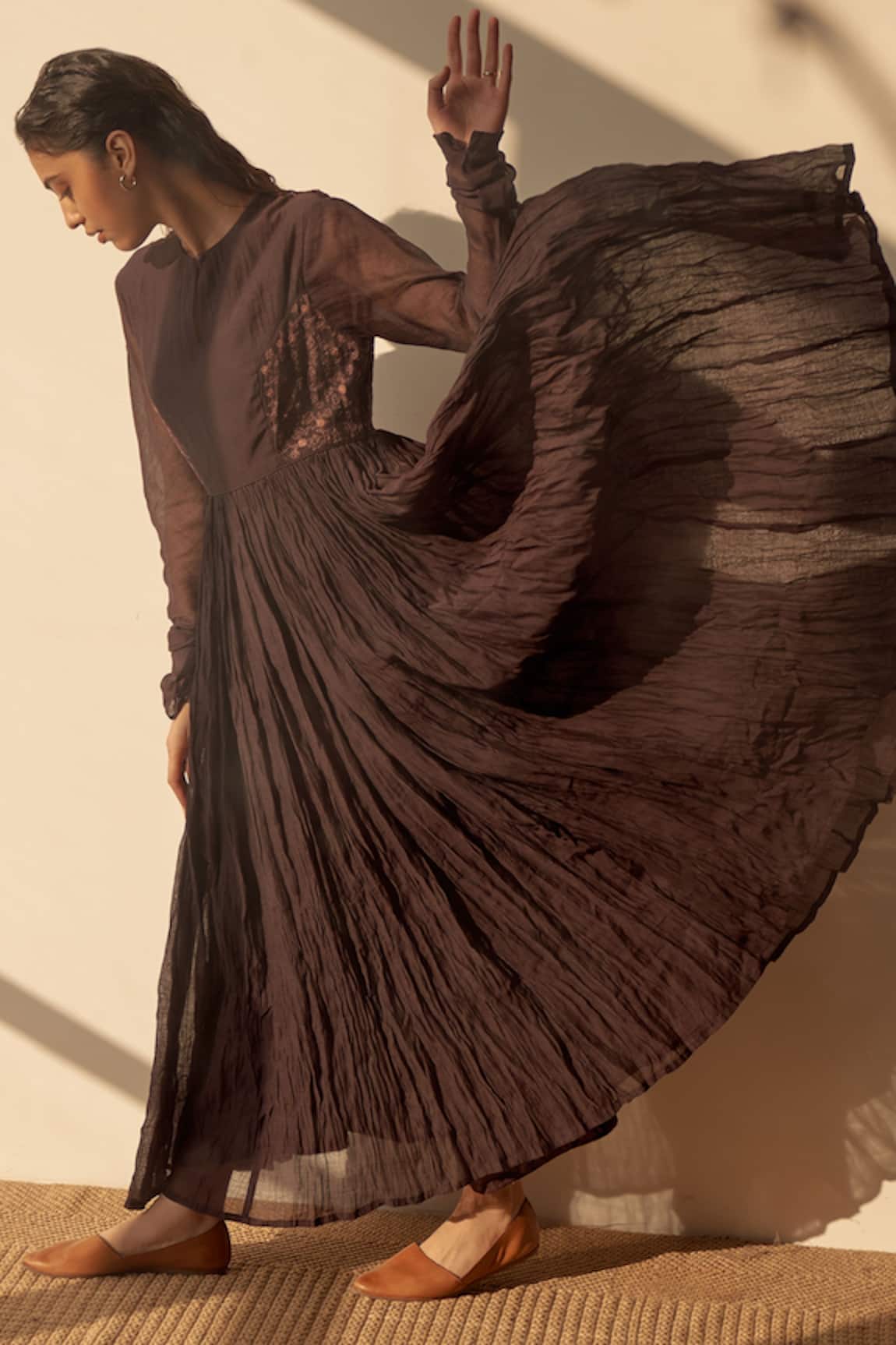 Dot Hand Embroidered Ghoomar Anarkali