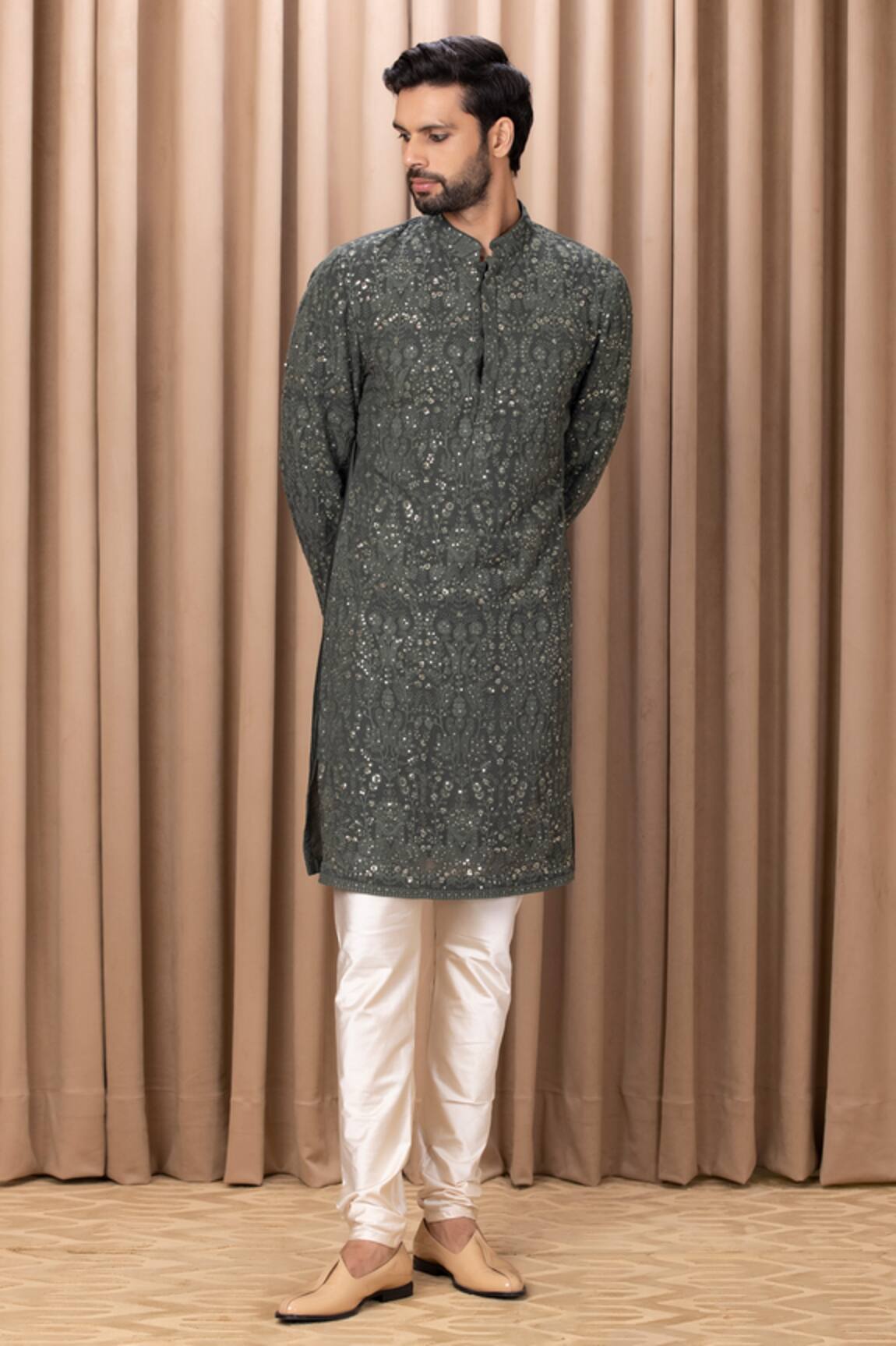 Ankit V Kapoor Aftaab Thread Embroidered Kurta Set