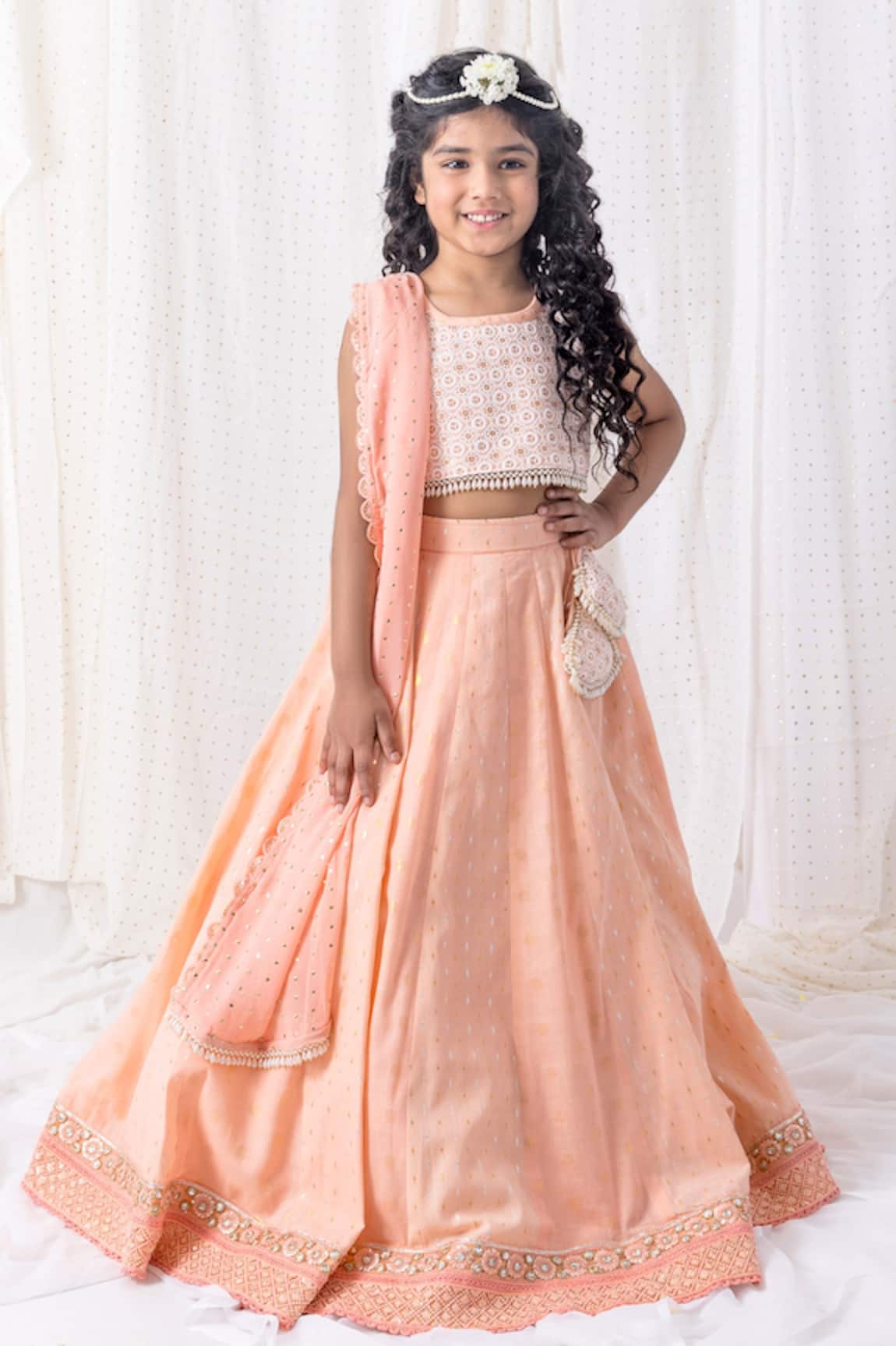 Chotibuti Thread Embroidered Border Lehenga Set