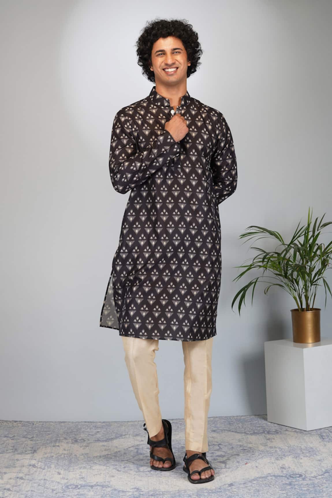 Eleven Brothers Diamond Print Kurta & Pant Set