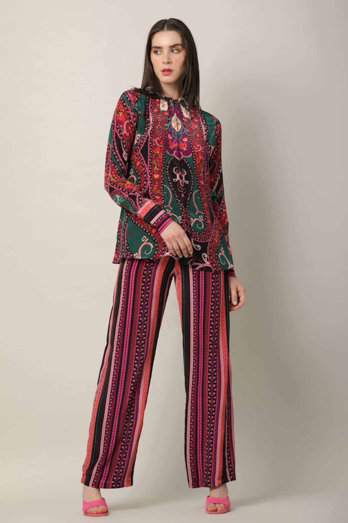Limerick By Abirr N' Nanki Niro Linear Print Pant 