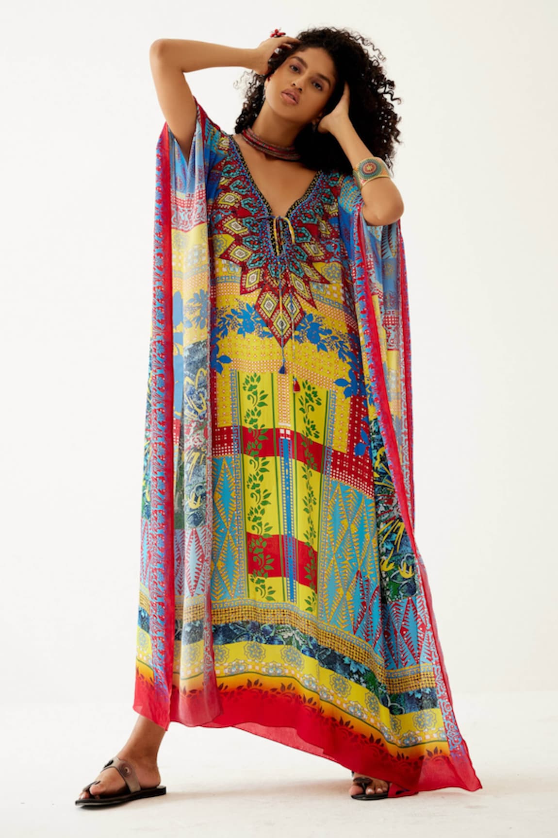 Payal Jain Floral & Geometric Pattern Kaftan