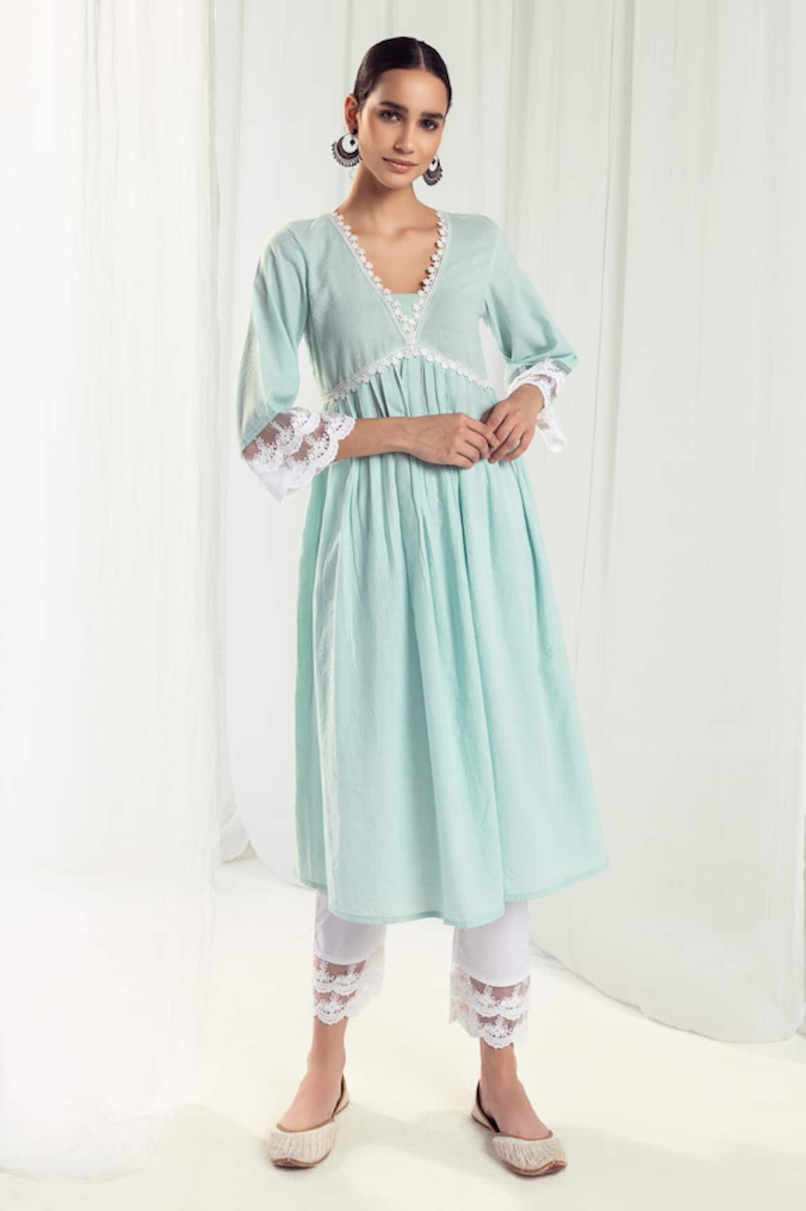 Roze Aura Pleated Anarkali Set