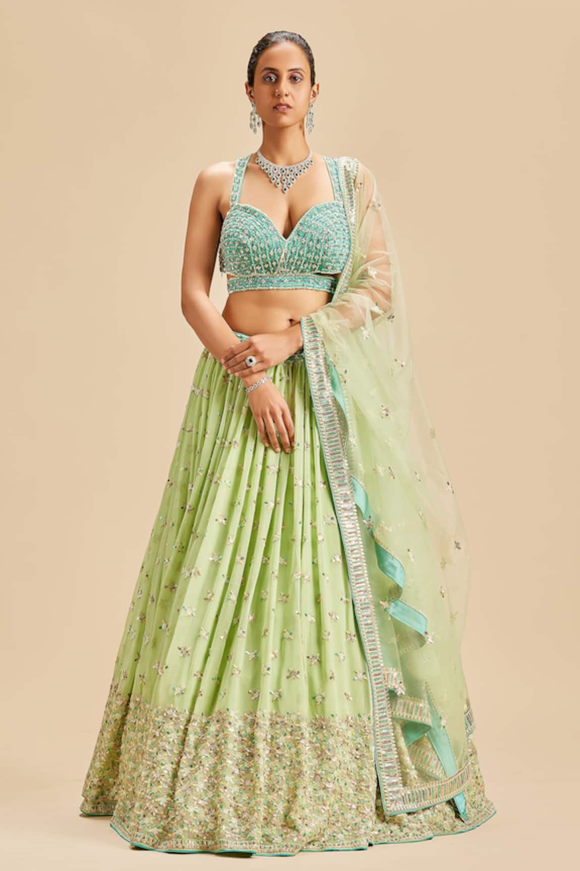 Nitika Gujral Sequin Embroidered Lehenga Set