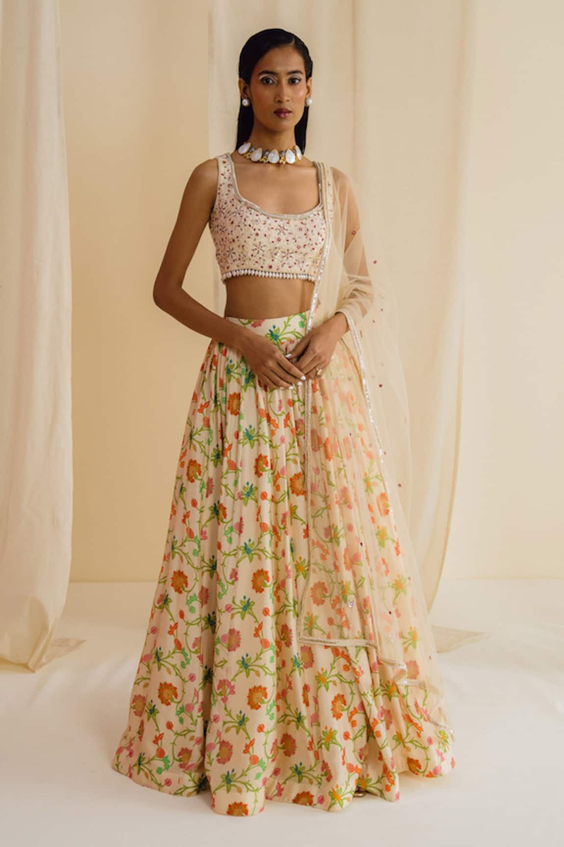 Drishti & Zahabia Floral Print Skirt Set