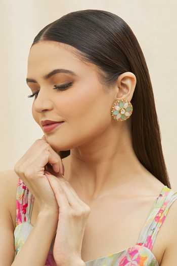 The Bling Girll Circular Stone Embellished Studs 