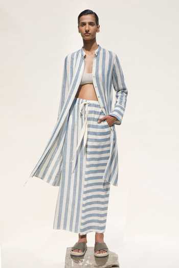 Urvashi Kaur Lateral Stripped Hand Spun Cotton Pant 