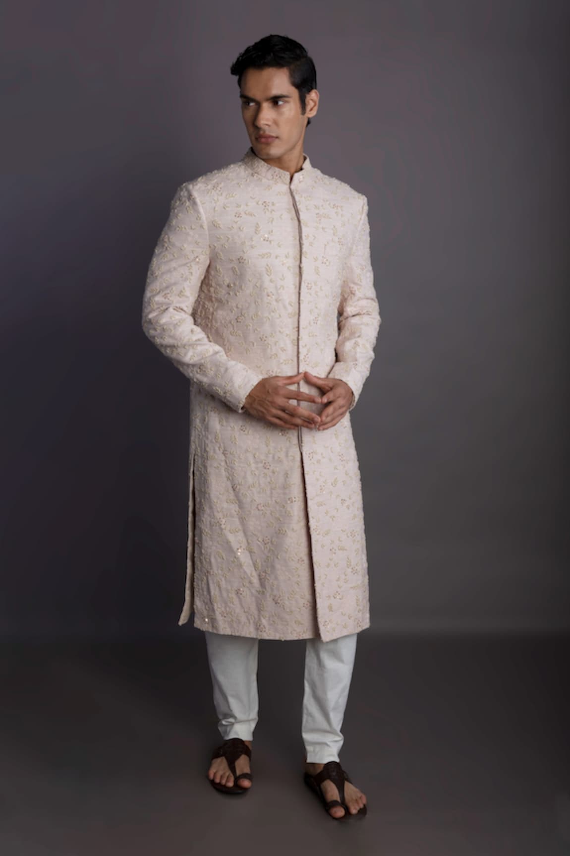 GRAM OF INK Spring Embroidered Sherwani Set