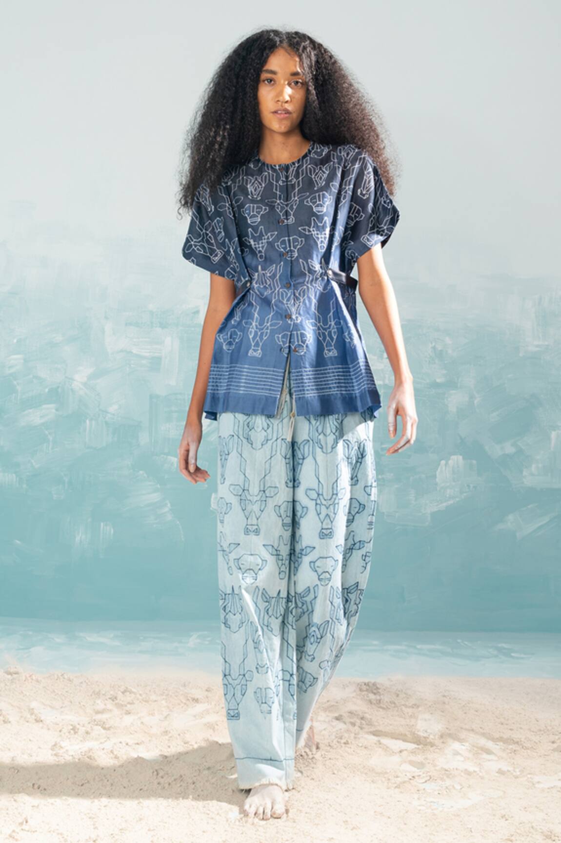 Ikai by Ragini Ahuja Nile Shibori Belted Top 
