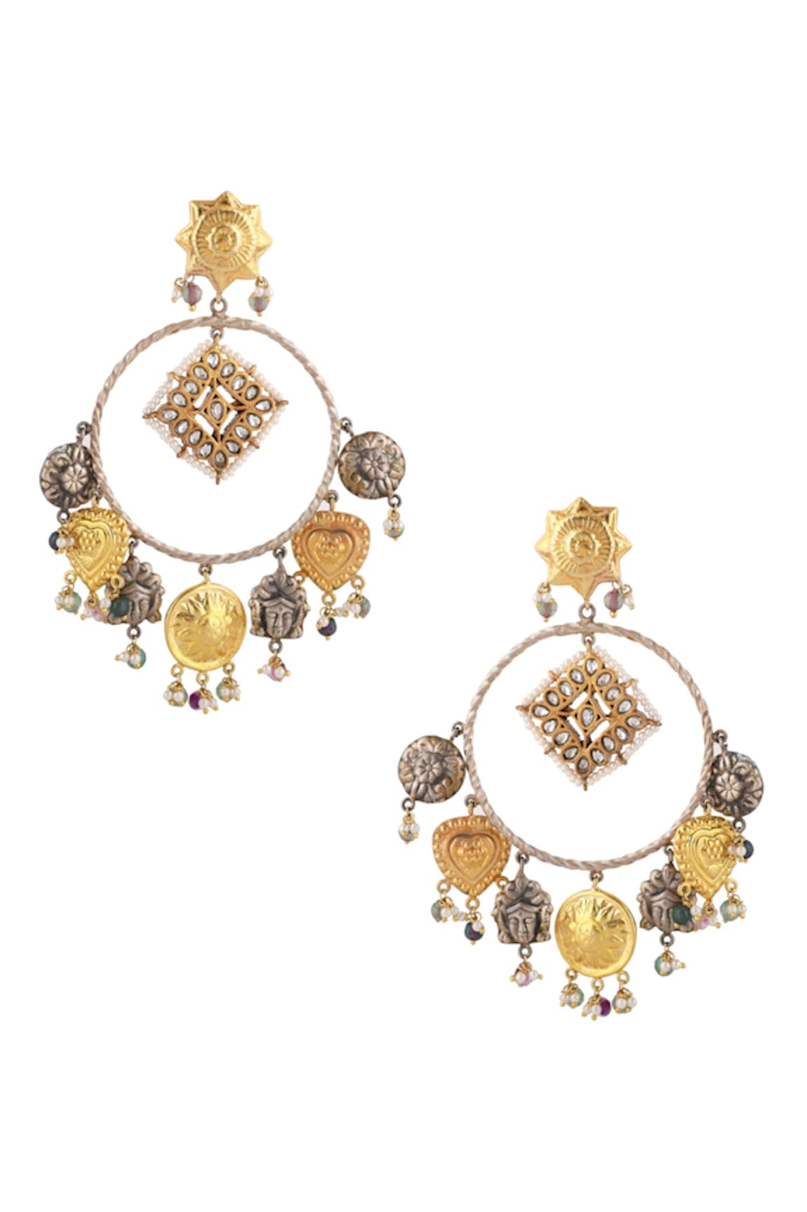 Ajooni Jewels Dual Tone Embellished Earrings