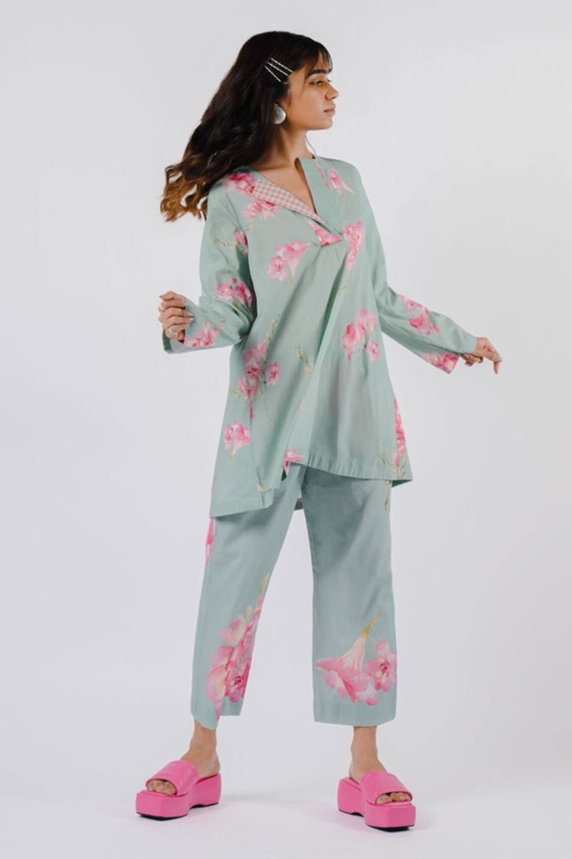 Tussah By Siddhi Shah Floral Print Tunic & Pant Set 