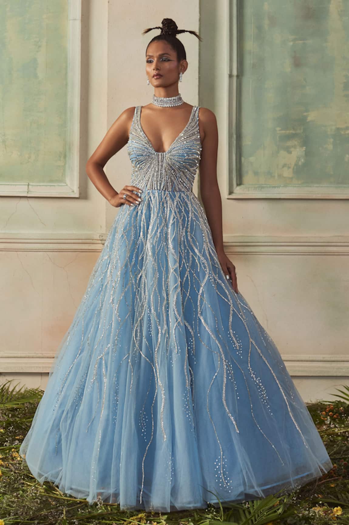 Shivani Awasty Cynder Hand Embroidered Gown 