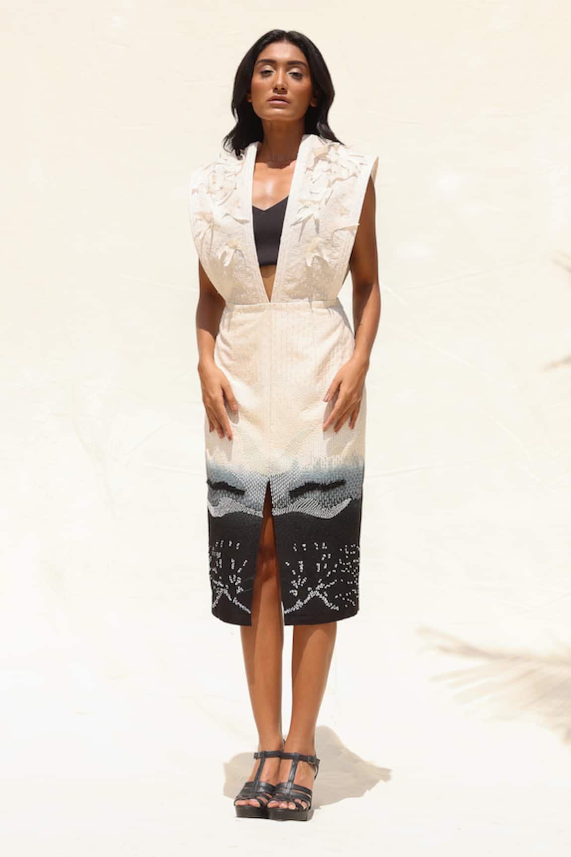 Richa Khemka Scenery Embroidered Dress 