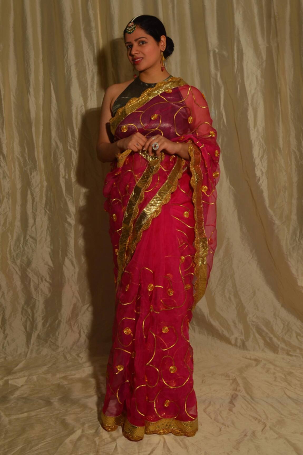 Studio Malang Organza Embroidered Saree