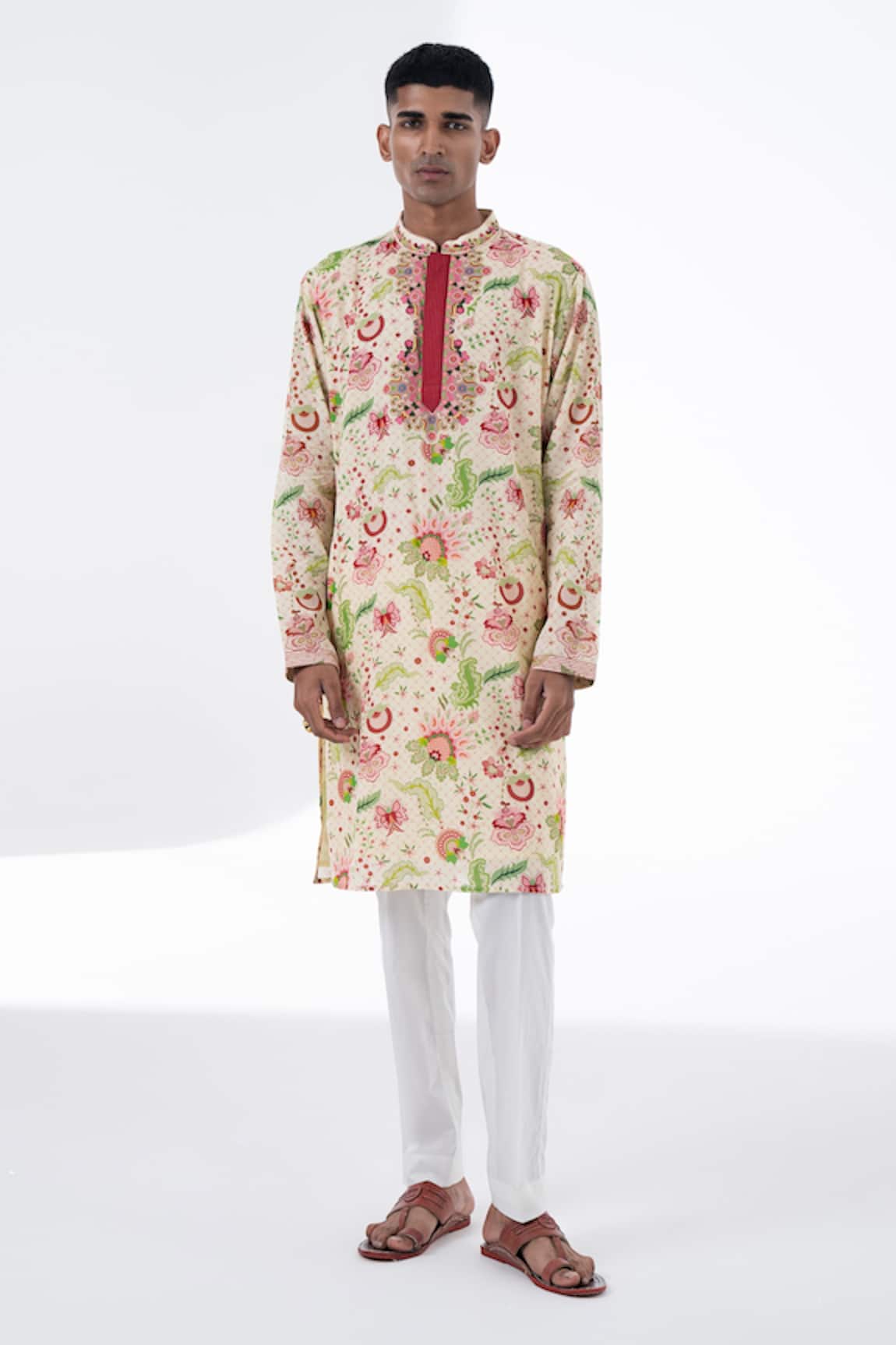 Siddhartha Bansal Flower Print Kurta Set