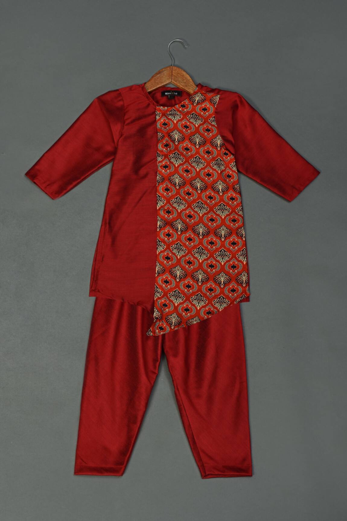Maaikid Ajrakh Print Kurta & Pyjama Set 