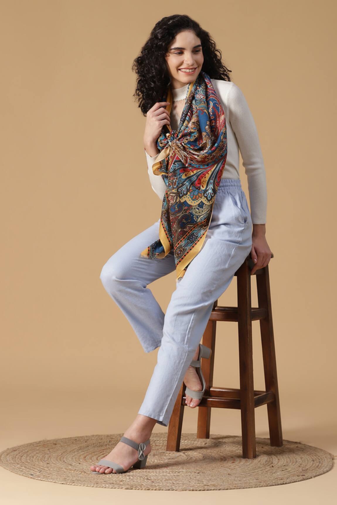 Shingora Paisley Print Stole