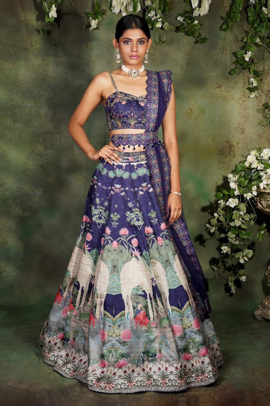 Archana Kochhar Regal Paradise Embroidered Bridal Lehenga Set