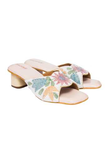 Kkarma Accessories Phool Embroidered Block Heels