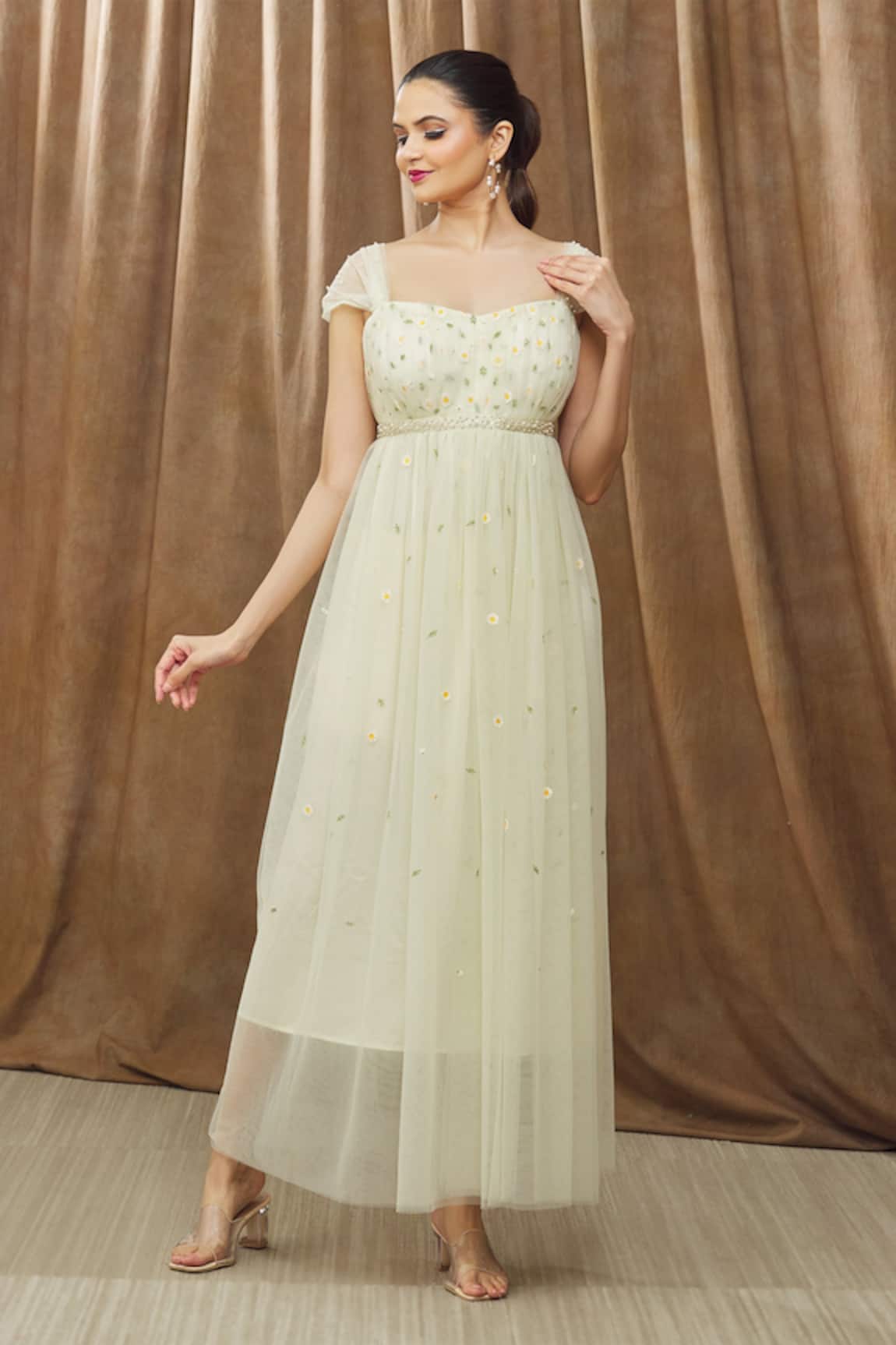 Bump Loving Daisy Embroidered Tulle Maternity Gown