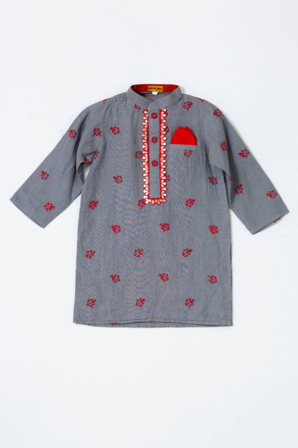 Shruti Jalan Cotton Anchor Embroidered Kurta