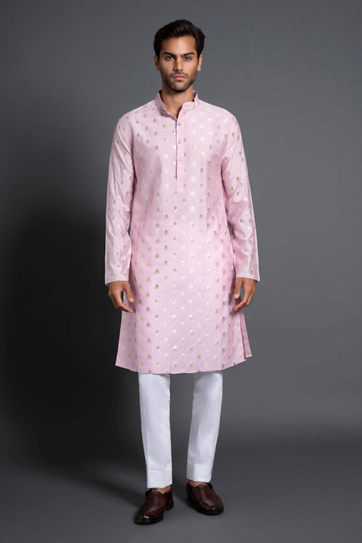 Raghavendra Rathore Jodhpur Chanderi Silk Floral Woven Kurta