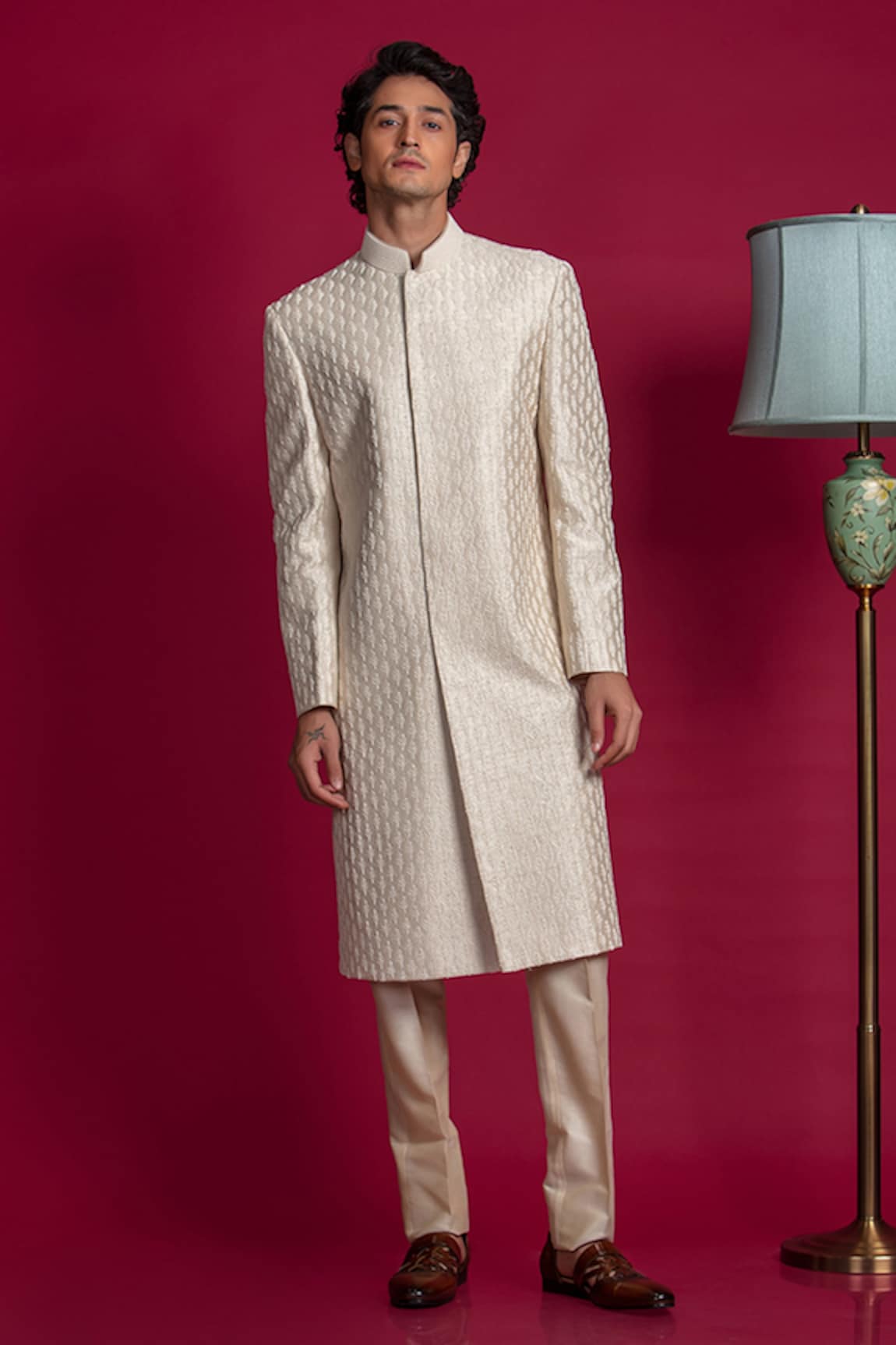 Jayesh Shah Thread Embroidered Sherwani Set