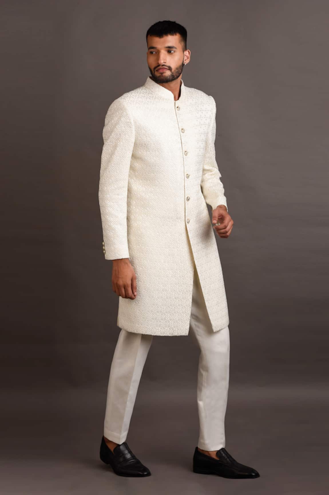 Chatenya Mittal Floral Embroidered Sherwani Set