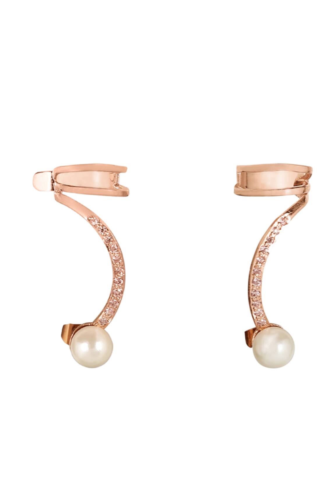 Itrana Pearl Embellished Ear Cuffs