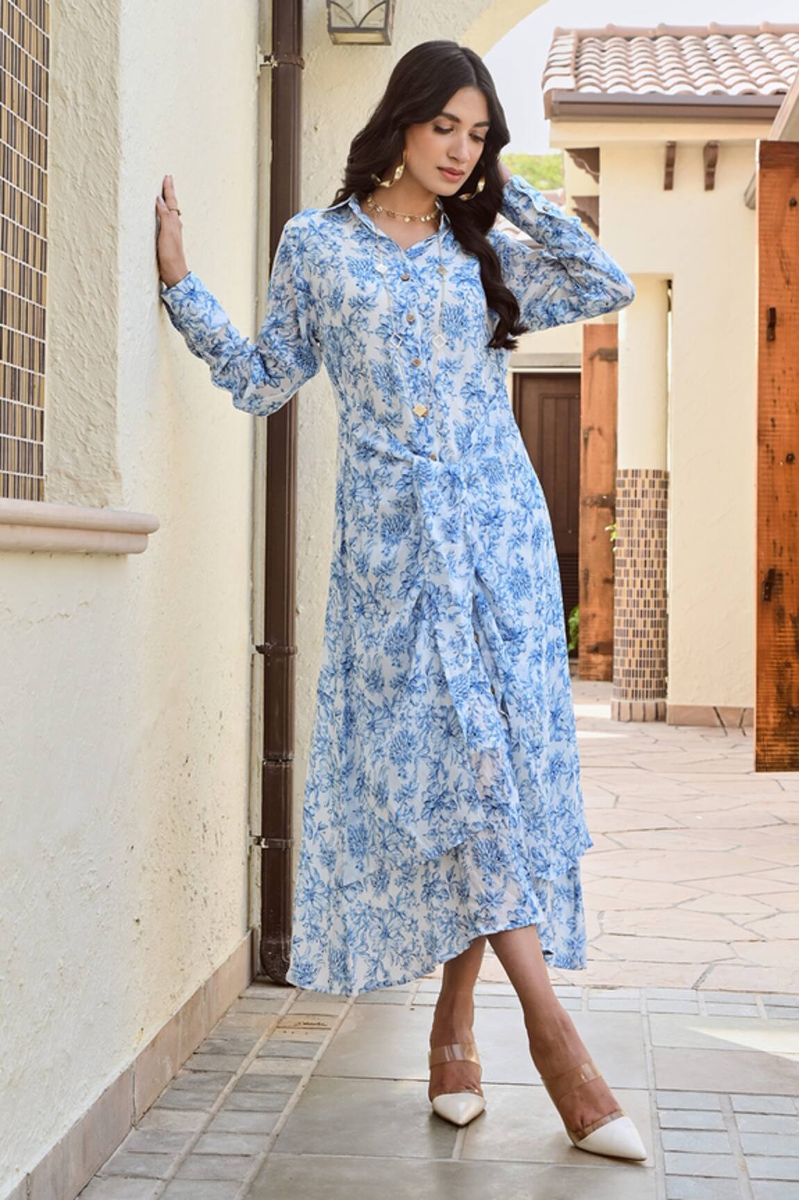 Palak & Mehak Lily Flower Print Dress