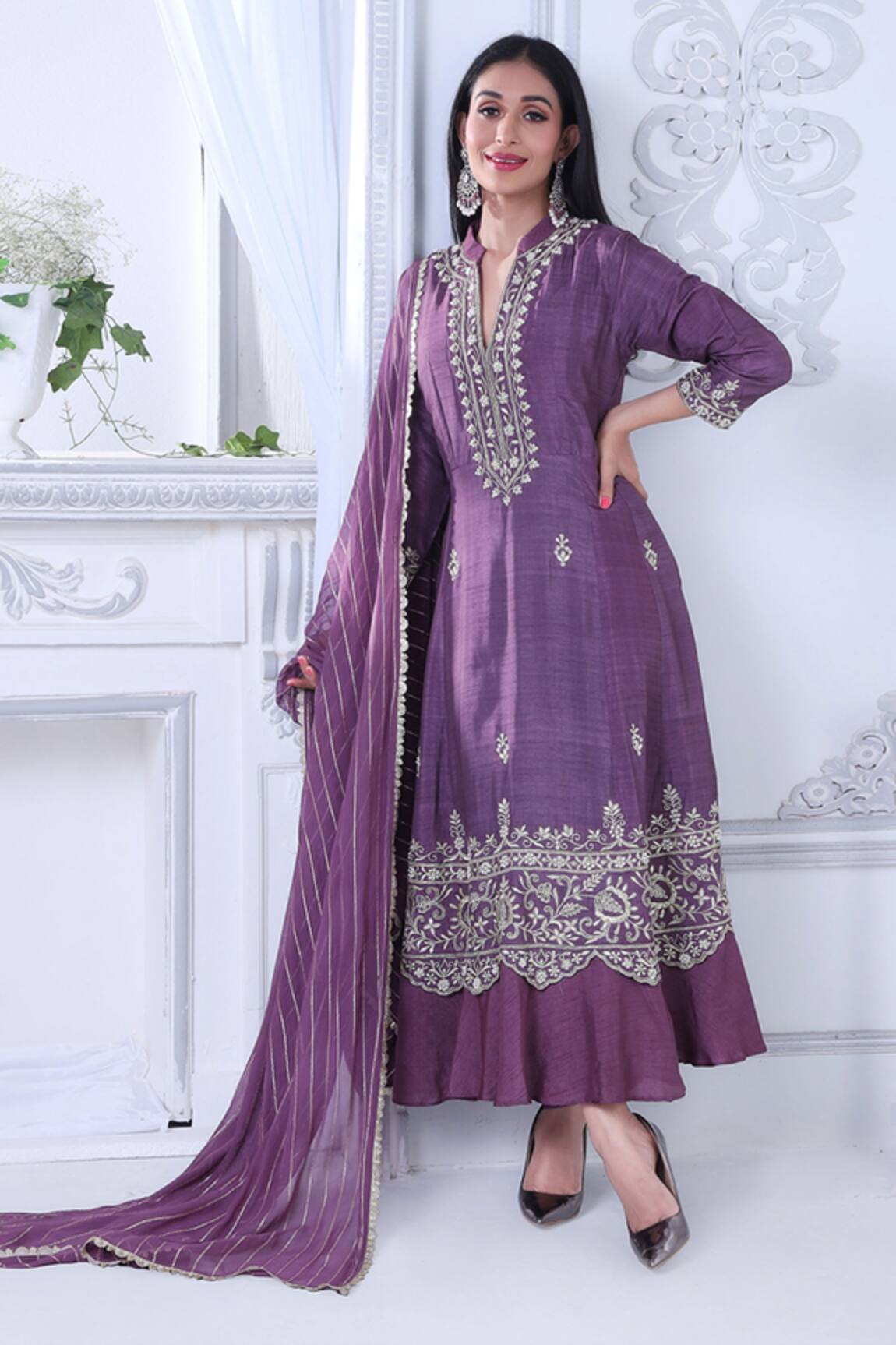 Sunita Nagi Pearl Embroidered Anarkali Set