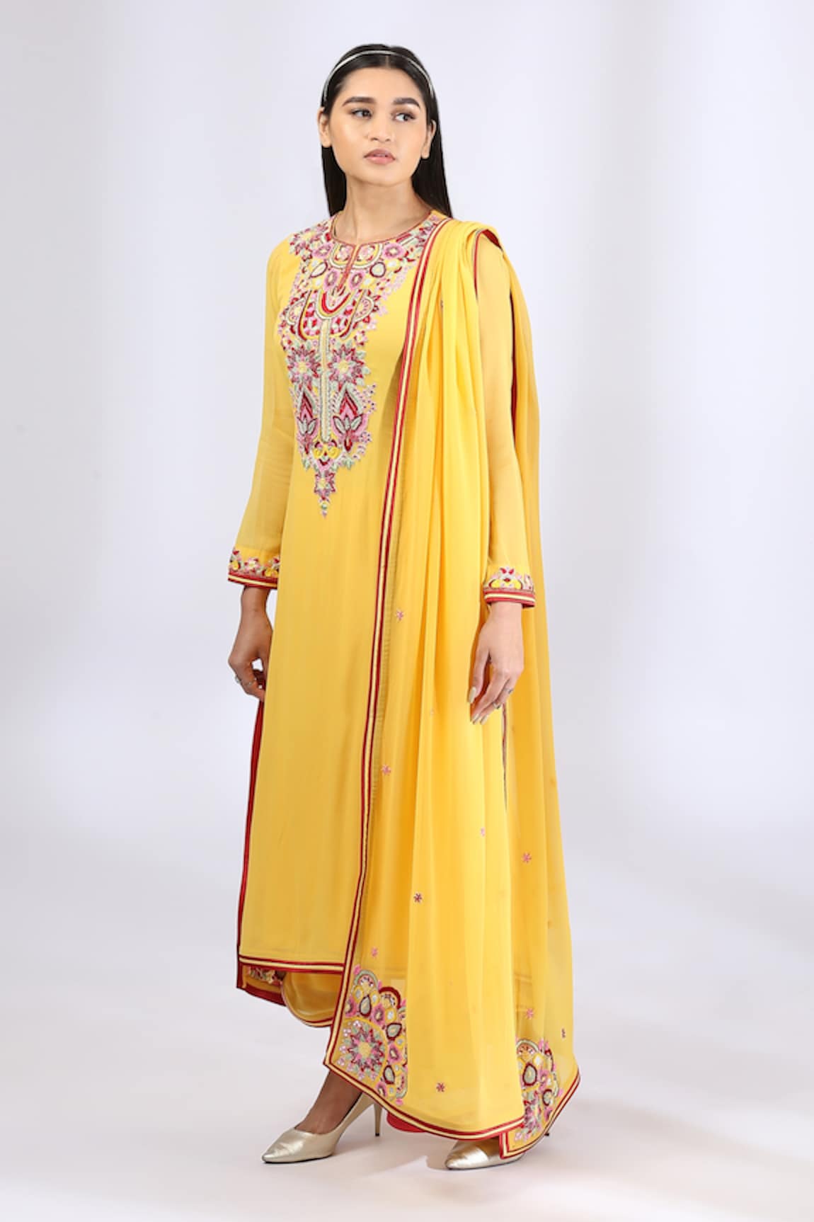 Neha Gursahani Embroidered Yoke Kurta Set