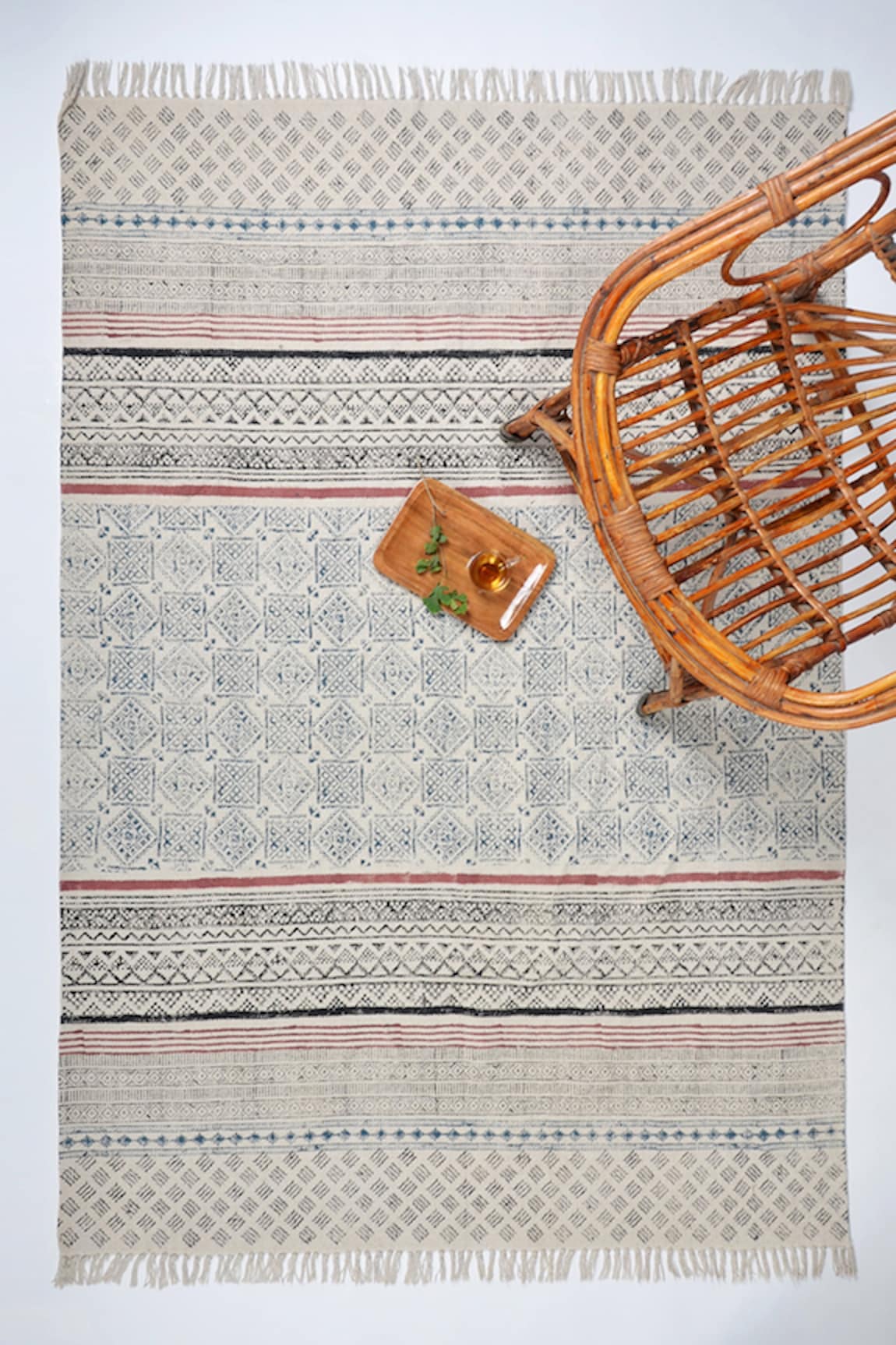 ORNA Cotton Geometric Woven Rug