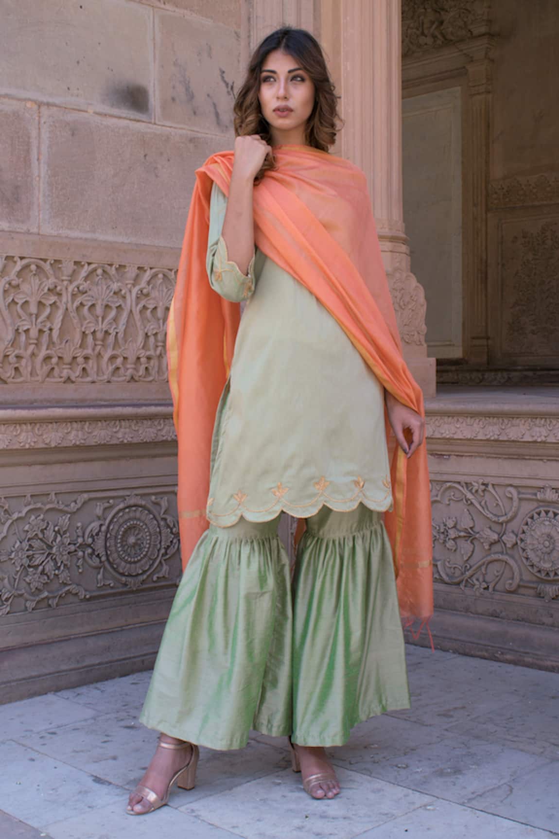 The Home Affair Gota Work Kurta Gharara Set