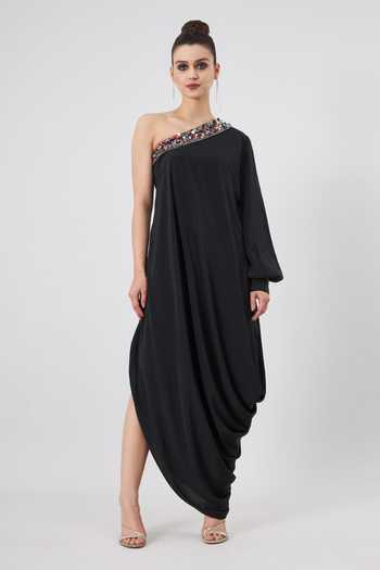 Aakaar Cowl Draped Dress 