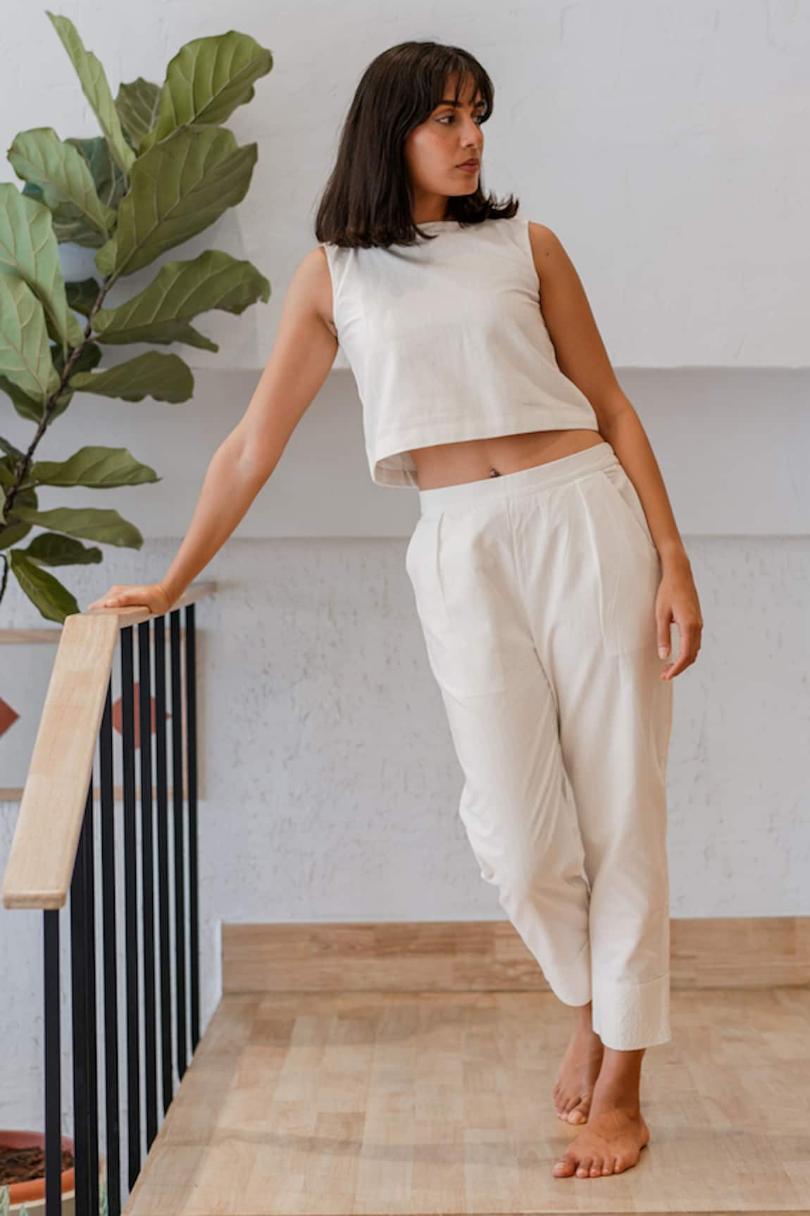Buy Kora Off White Straight Finished Pants Online  Tata CLiQ Luxury