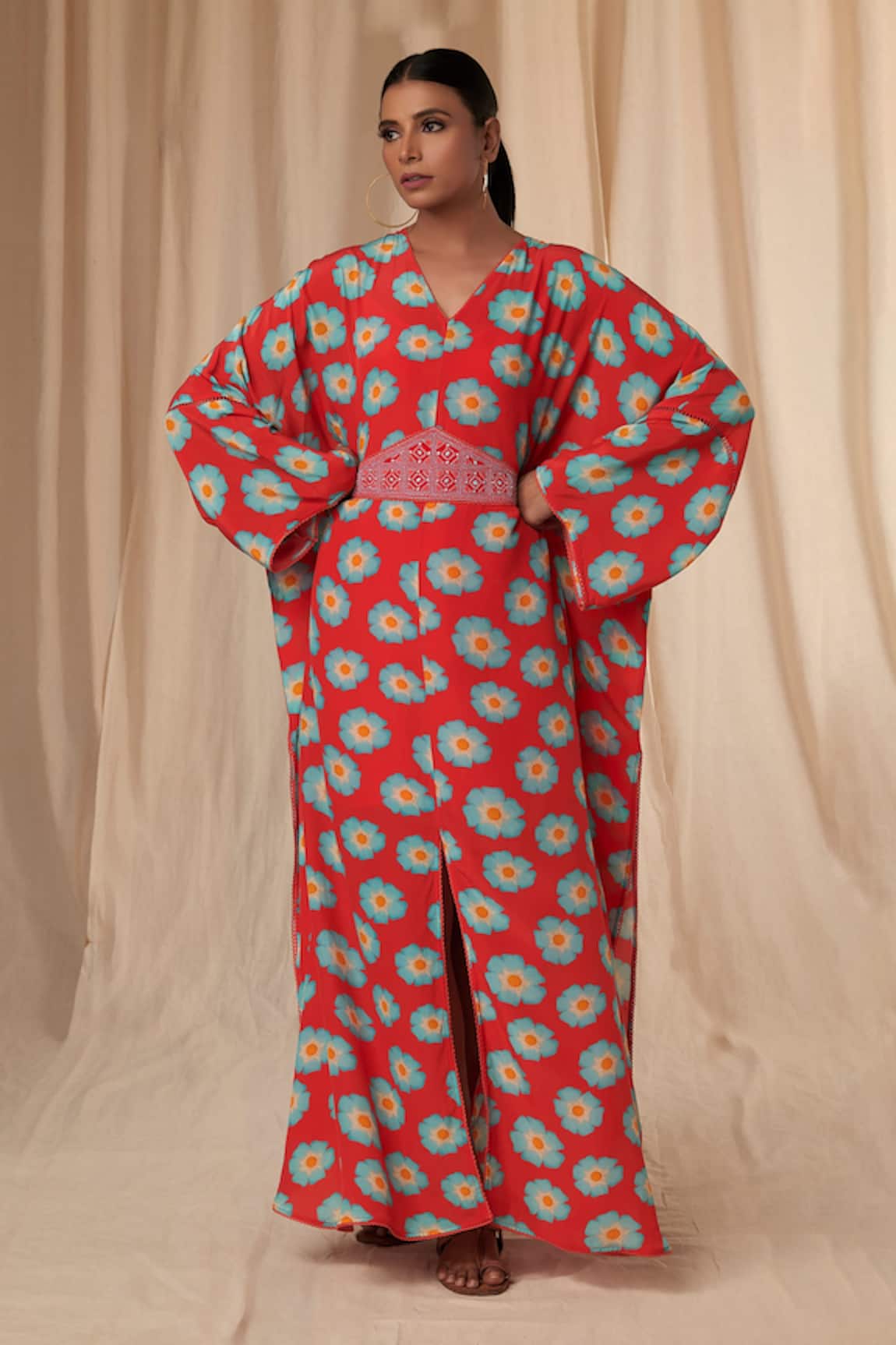 Masaba Crazy Daisy Kaftan Dress with Belt