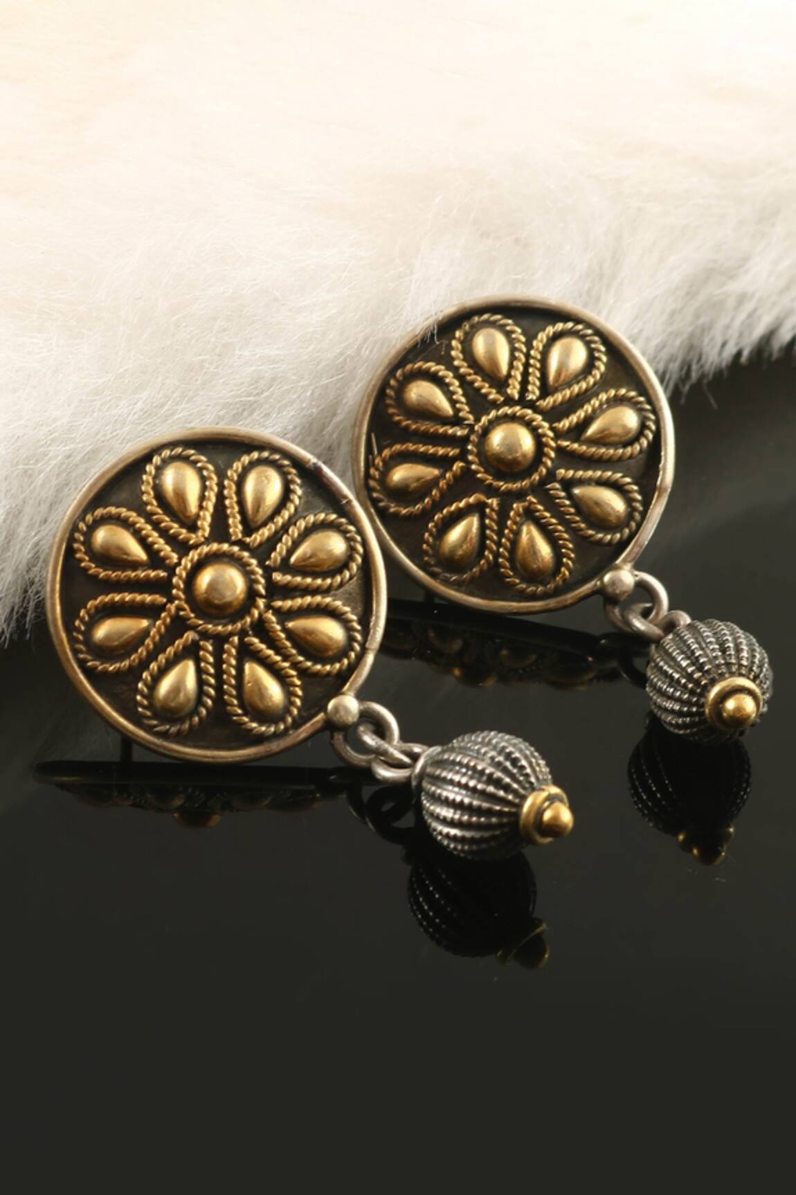 Palace of Silver Floral Pattern Earrings