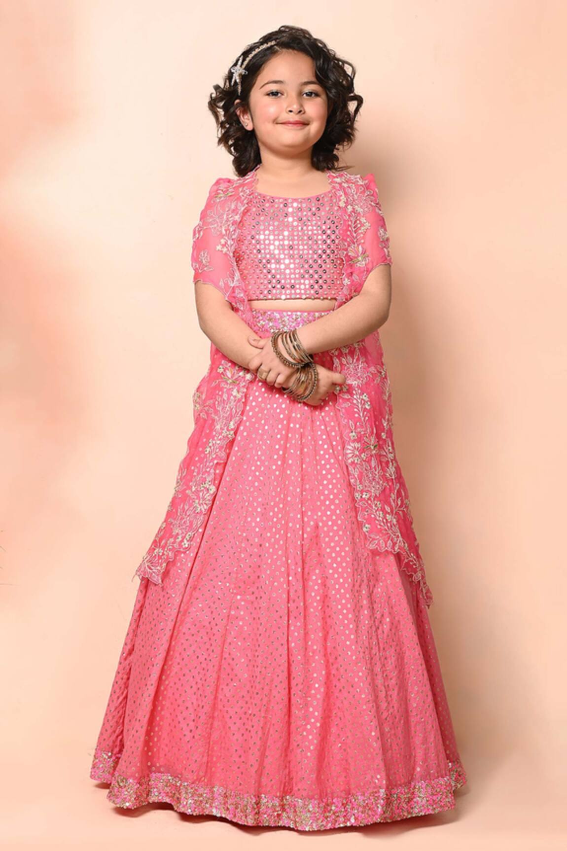 Priyanka Jain Chanderi Embellished Lehenga Set With Cape 
