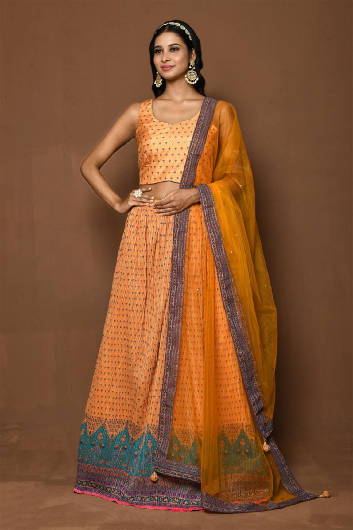 Khwaab by Sanjana Lakhani Flared Printed Lehenga Set