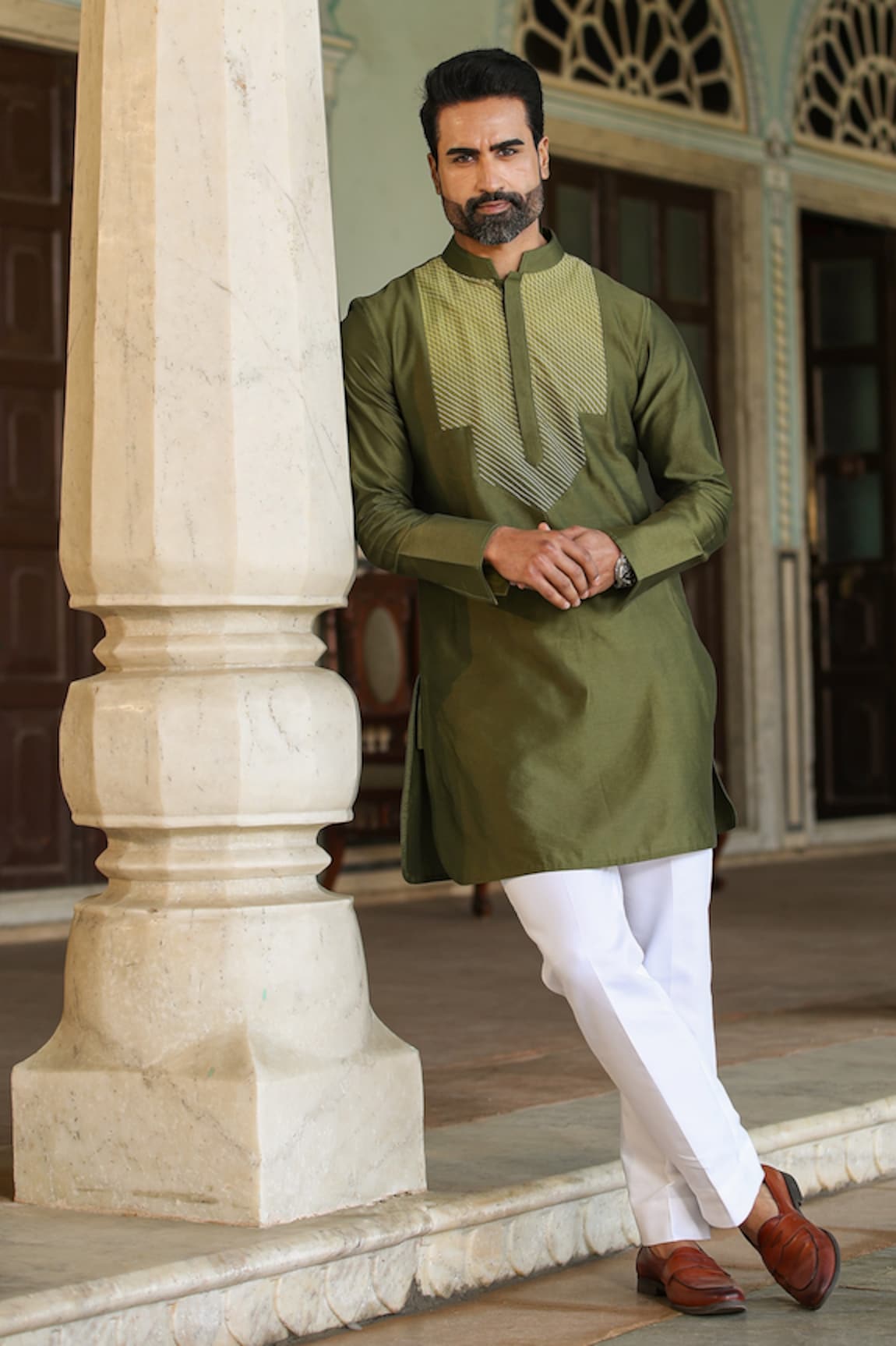 Raw & Rustic by Niti Bothra Short Banarasi Chanderi Silk Kurta