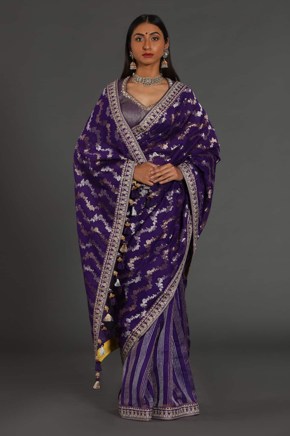 Rar Studio Hand Embroidered Saree With Blouse