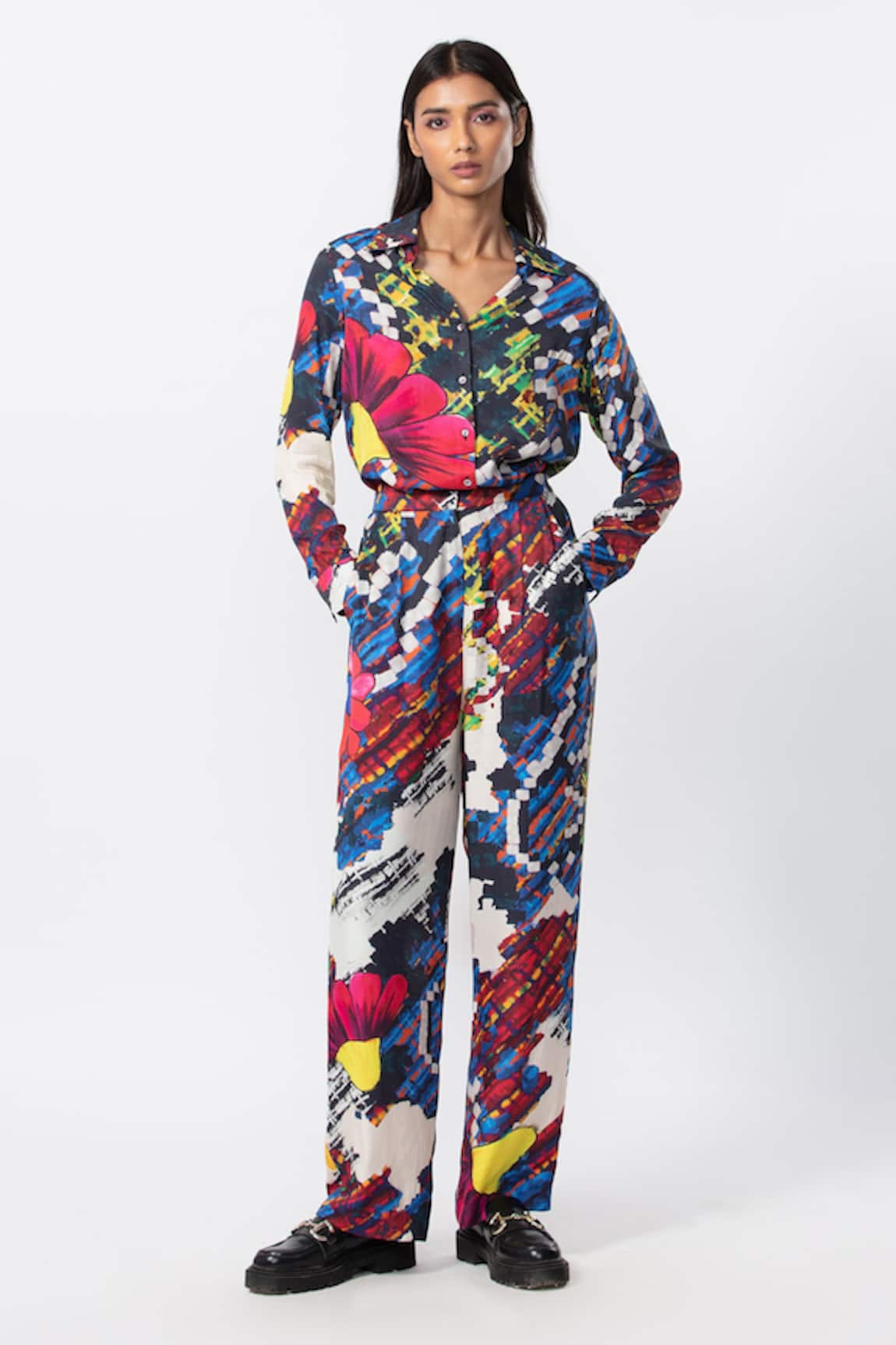 Saaksha & Kinni Floral Abstract Print Shirt 