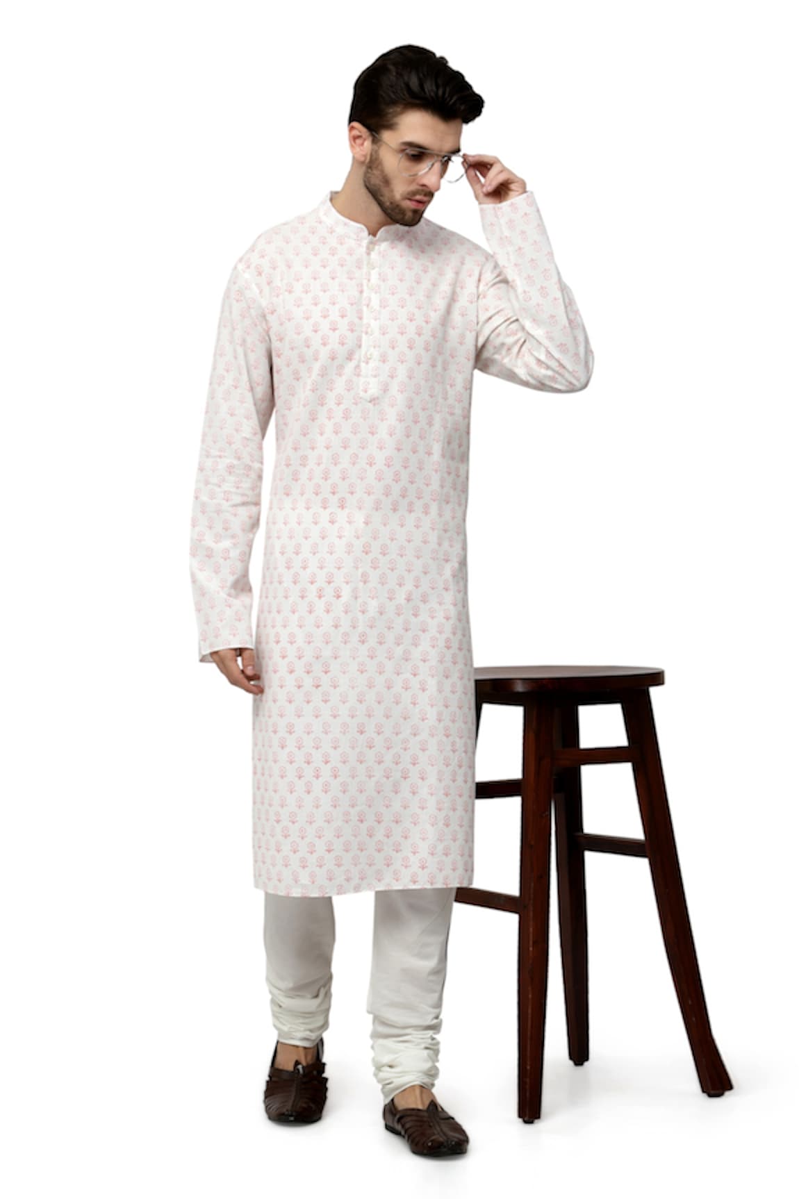 A!A By Abrar Ali Blooming Print Straight Kurta With Churidar