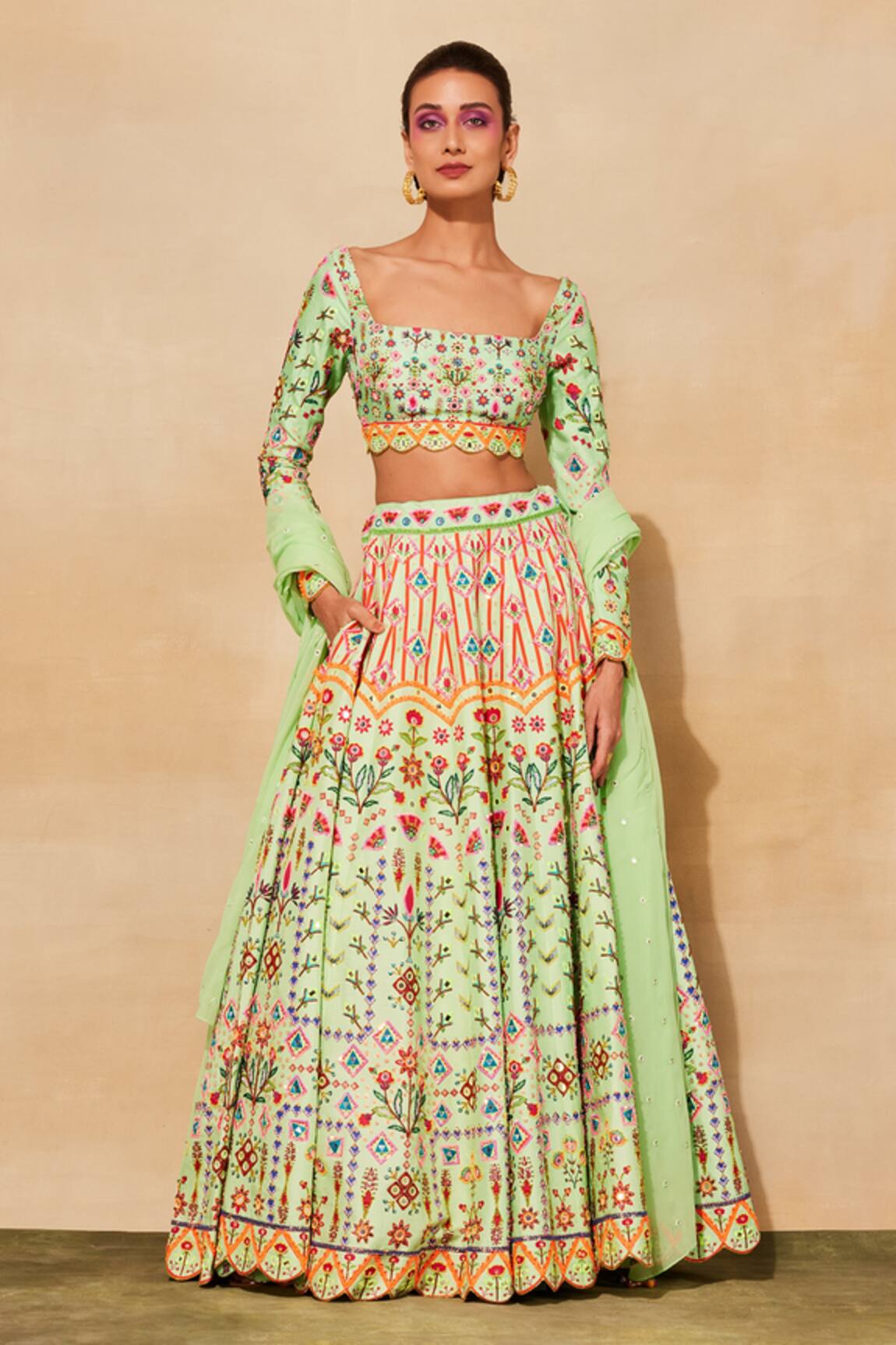 Diyarajvvir Cutdana Embroidered Lehenga Set