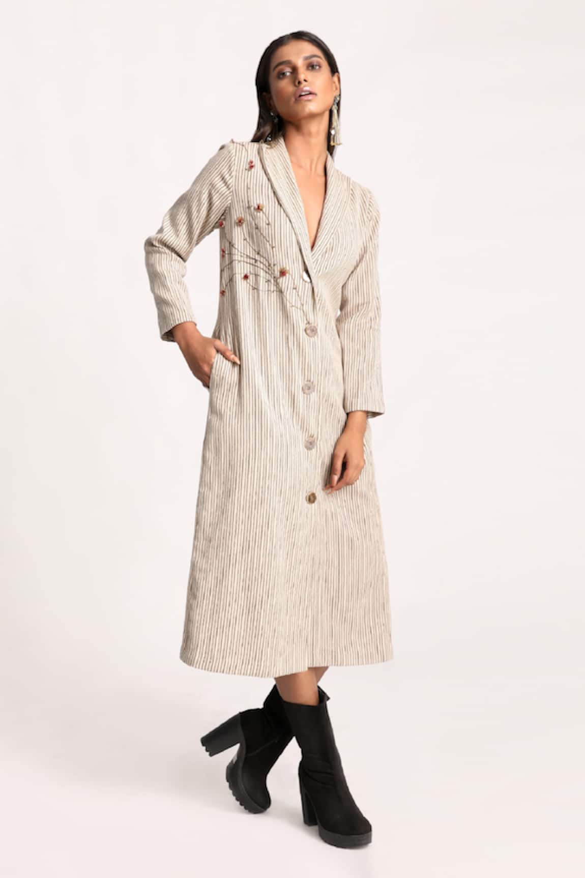 Kritika Murarka Embroidered Striped Blazer Dress 