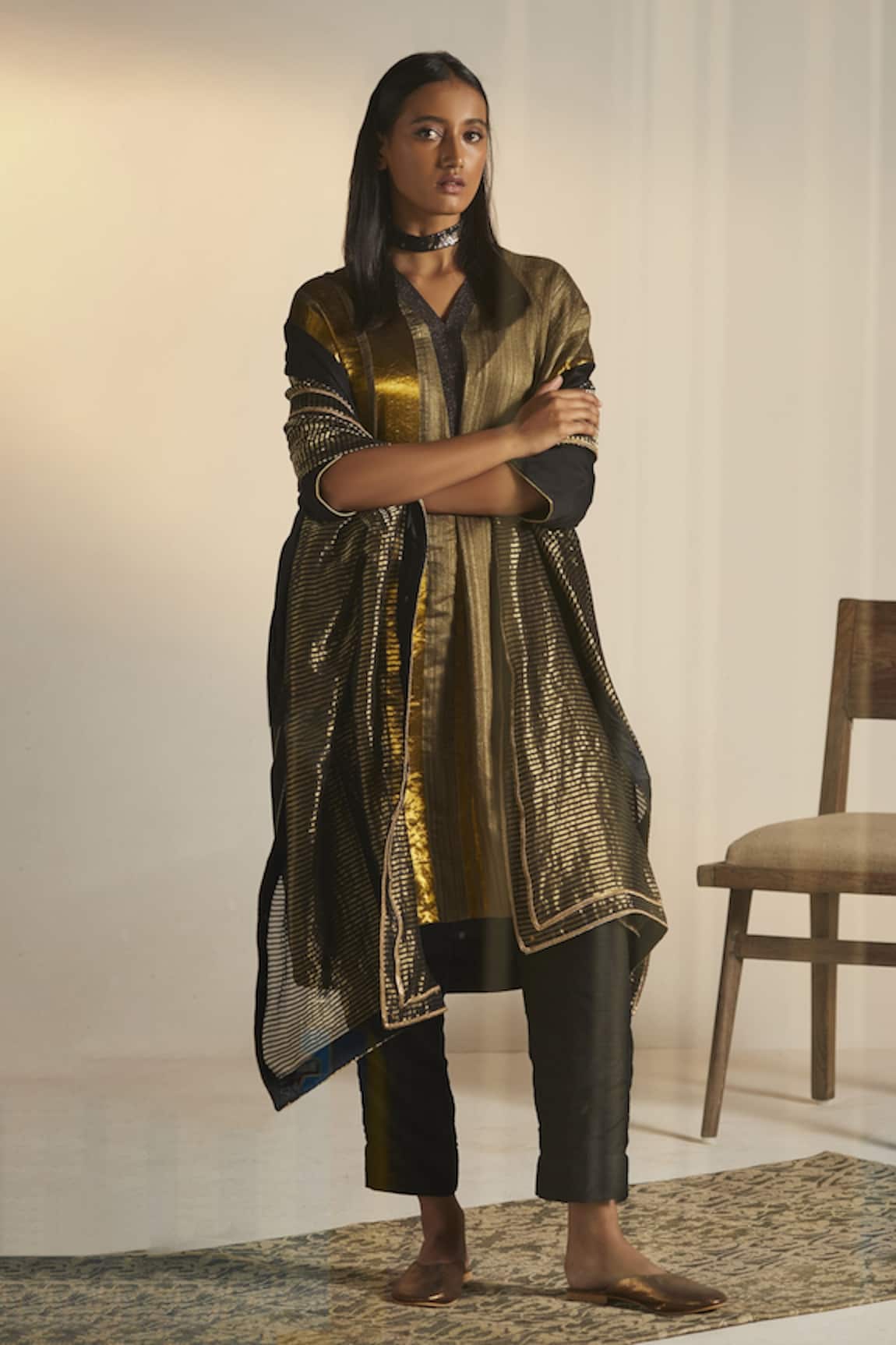 Shorshe Clothing Stripe Pattern Dupatta 