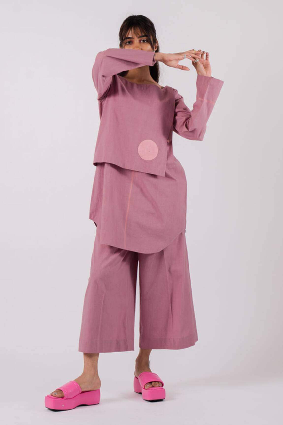 Tussah By Siddhi Shah Buttoned Flap Tunic With Culottes