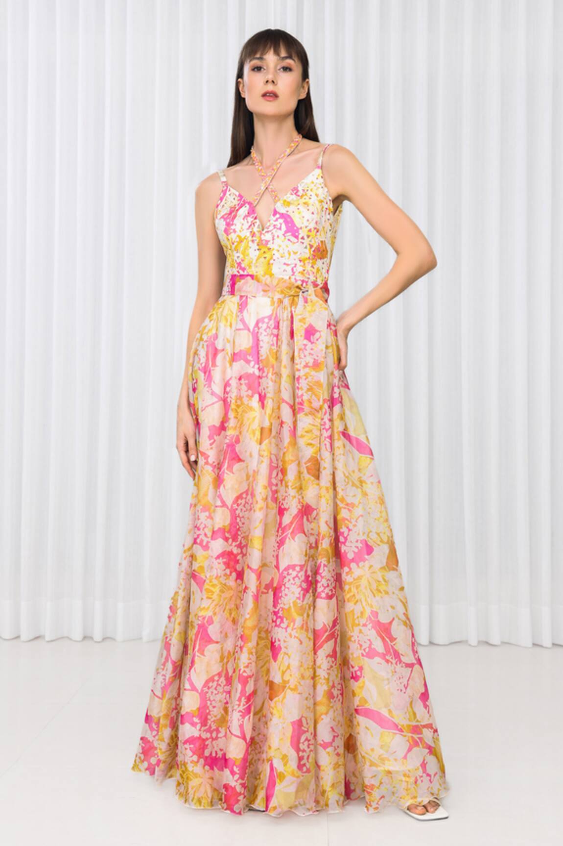 Mandira Wirk Resort Dahlia Bouquet Print Dress  